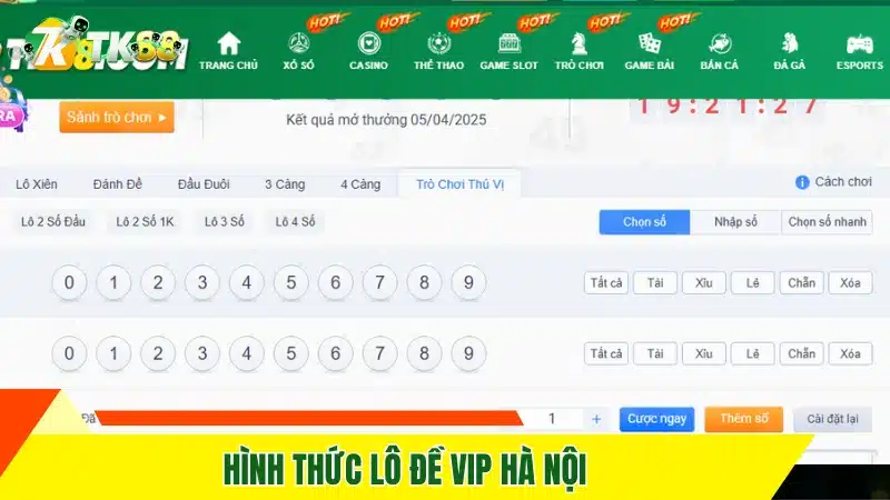 Hình thức lô đề VIP Hà Nội