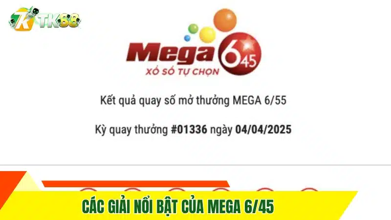 Các giải nổi bật của Mega 6/45