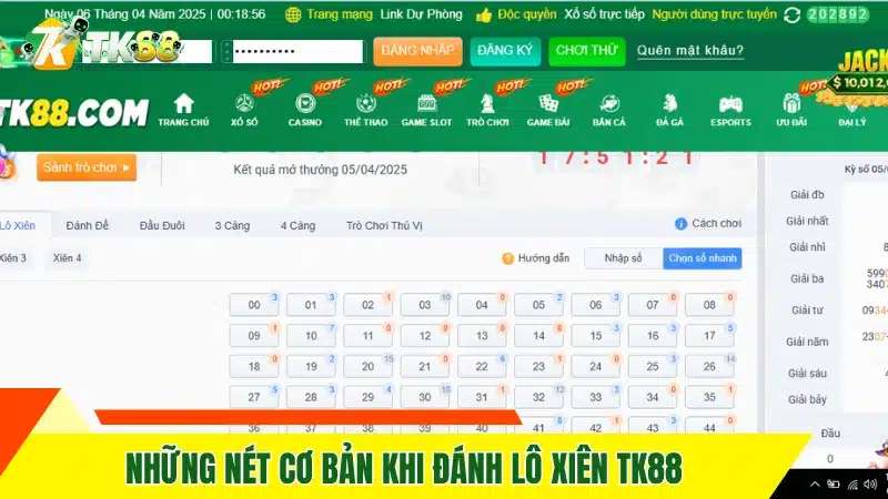 Những nét cơ bản khi đánh lô xiên TK88